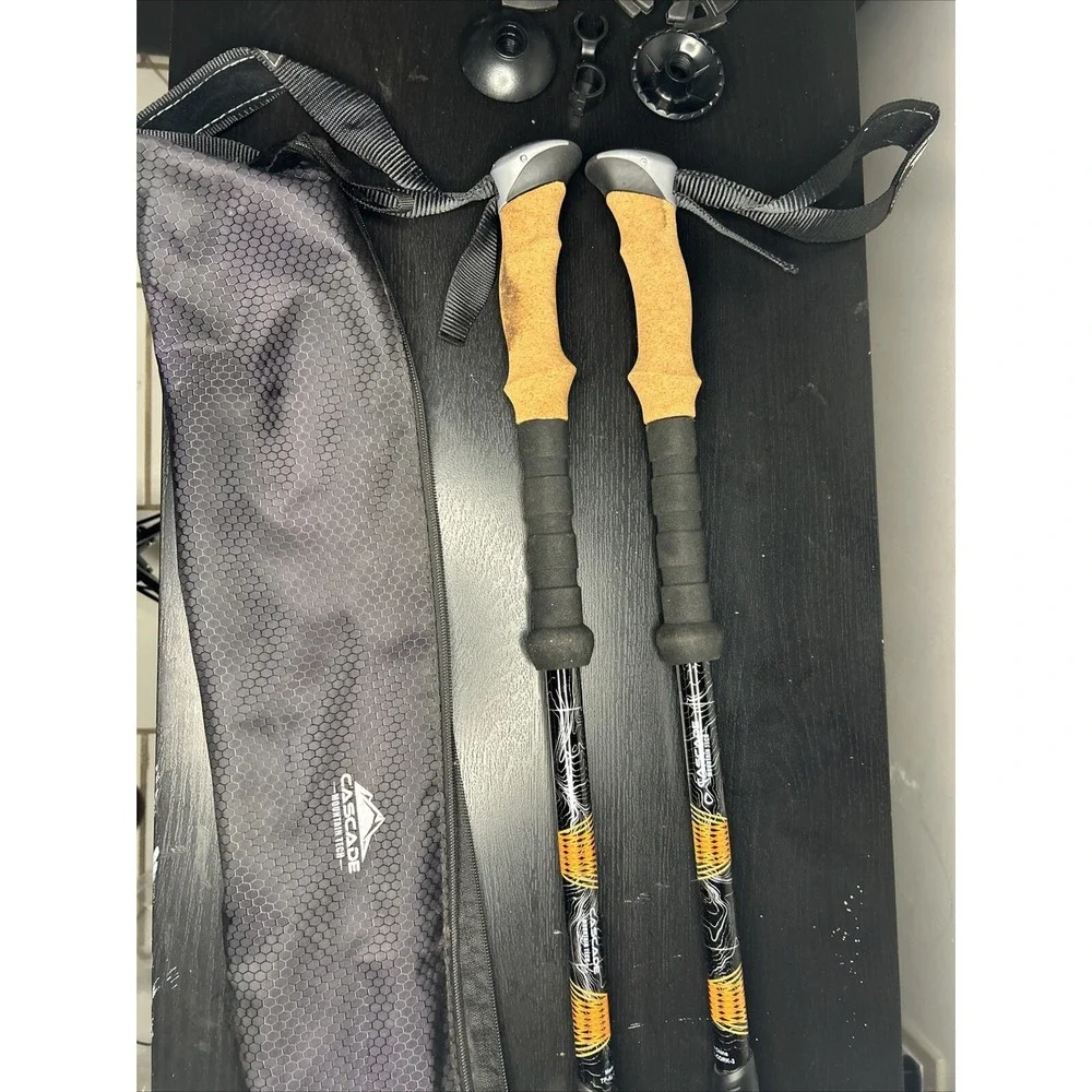 CASCADE Mountain Tech Aluminum Trekking Poles Adjustable Hiking Walking Cork